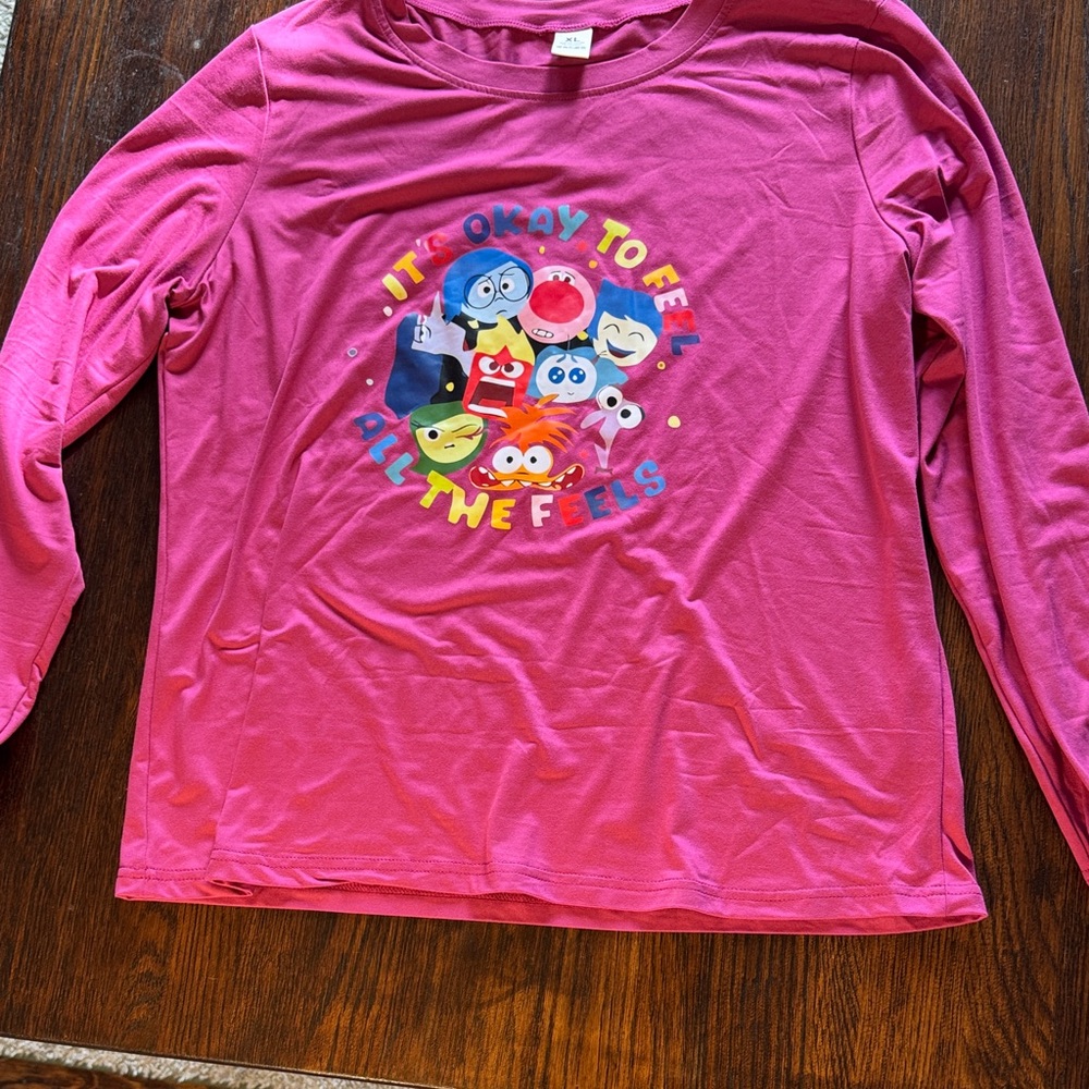 Kids Pink Long-Sleeve 'All the Feels' Graphic Tee